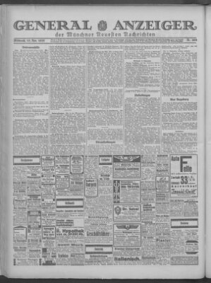 Münchner neueste Nachrichten Mittwoch 13. November 1929