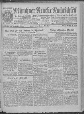 Münchner neueste Nachrichten Samstag 23. November 1929
