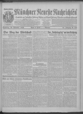Münchner neueste Nachrichten Samstag 30. November 1929