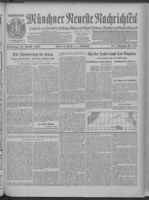 Münchner neueste Nachrichten Samstag 24. August 1929