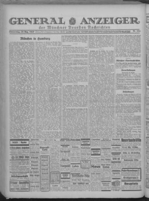 Münchner neueste Nachrichten Donnerstag 29. August 1929