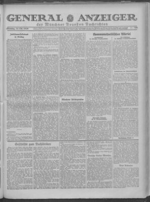 Münchner neueste Nachrichten Dienstag 22. Oktober 1929