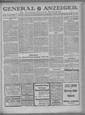 Münchner neueste Nachrichten Freitag 20. Dezember 1929