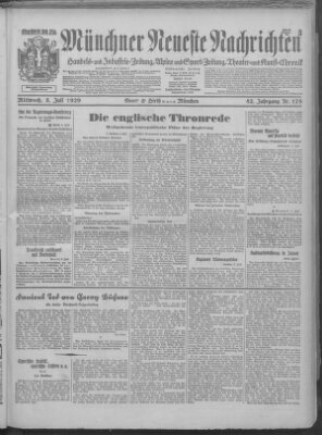 Münchner neueste Nachrichten Mittwoch 3. Juli 1929