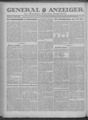 Münchner neueste Nachrichten Mittwoch 23. April 1930