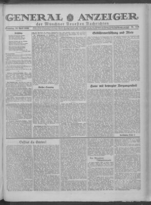 Münchner neueste Nachrichten Samstag 26. April 1930