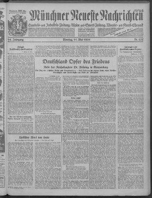 Münchner neueste Nachrichten Montag 11. Mai 1931