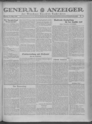 Münchner neueste Nachrichten Dienstag 25. März 1930