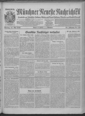 Münchner neueste Nachrichten Montag 12. Mai 1930