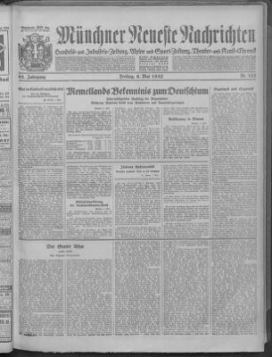 Münchner neueste Nachrichten Freitag 6. Mai 1932