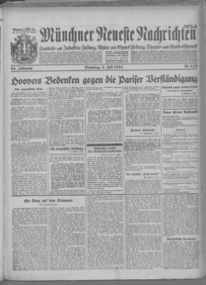 Münchner neueste Nachrichten Sonntag 5. Juli 1931