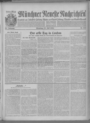 Münchner neueste Nachrichten Dienstag 21. Juli 1931
