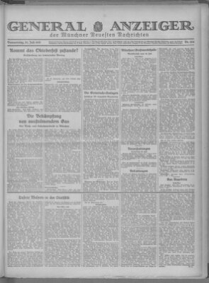 Münchner neueste Nachrichten Donnerstag 30. Juli 1931