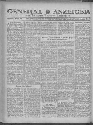 Münchner neueste Nachrichten Samstag 8. August 1931
