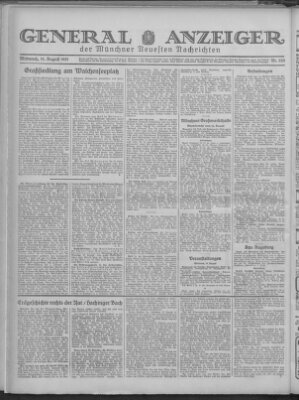 Münchner neueste Nachrichten Mittwoch 19. August 1931