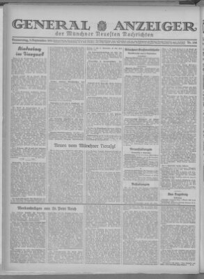Münchner neueste Nachrichten Donnerstag 3. September 1931