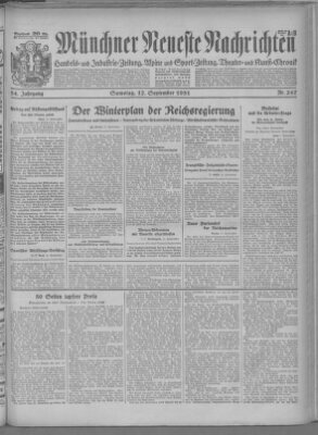 Münchner neueste Nachrichten Samstag 12. September 1931