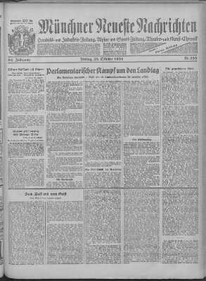 Münchner neueste Nachrichten Freitag 23. Oktober 1931