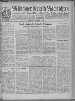 Münchner neueste Nachrichten Freitag 25. Dezember 1931