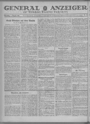 Münchner neueste Nachrichten Dienstag 5. August 1930