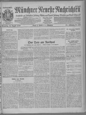 Münchner neueste Nachrichten Sonntag 24. August 1930