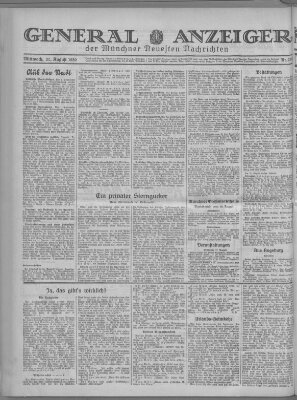 Münchner neueste Nachrichten Mittwoch 27. August 1930