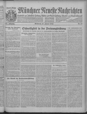 Münchner neueste Nachrichten Mittwoch 27. Januar 1932