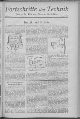 Fortschritte der Technik (Münchner neueste Nachrichten) Sonntag 3. Juni 1928