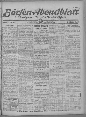 Münchner neueste Nachrichten Freitag 3. März 1922