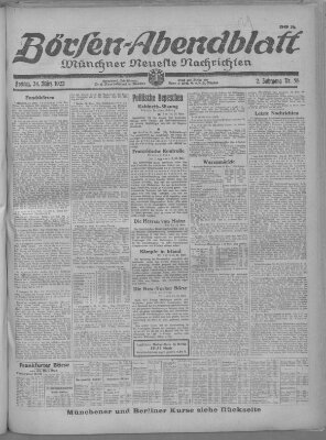 Münchner neueste Nachrichten Freitag 24. März 1922