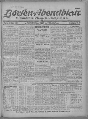 Münchner neueste Nachrichten Montag 27. März 1922