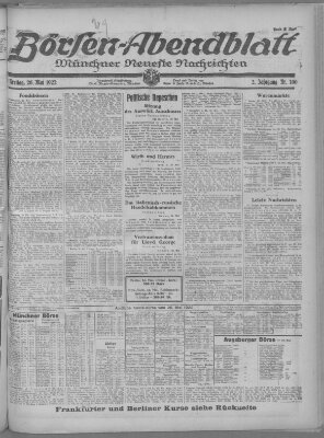 Münchner neueste Nachrichten Freitag 26. Mai 1922