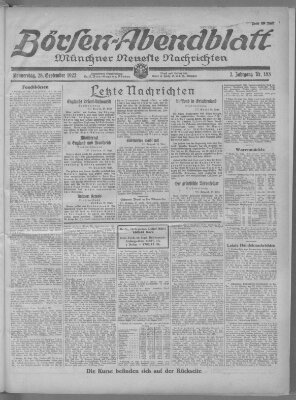 Münchner neueste Nachrichten Donnerstag 28. September 1922