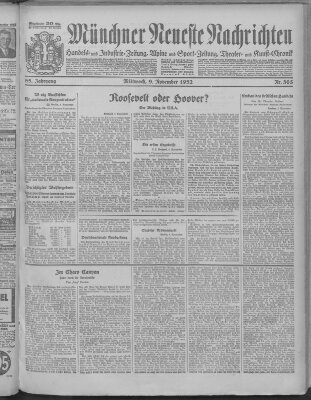 Münchner neueste Nachrichten Mittwoch 9. November 1932