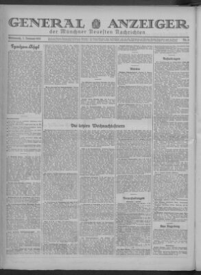 Münchner neueste Nachrichten Mittwoch 7. Januar 1931