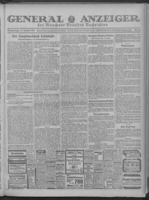Münchner neueste Nachrichten Donnerstag 15. Januar 1931