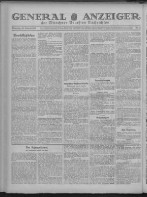 Münchner neueste Nachrichten Dienstag 20. Januar 1931