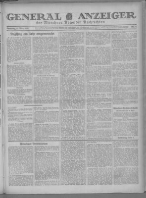 Münchner neueste Nachrichten Samstag 21. März 1931