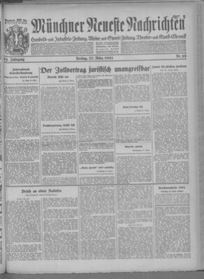 Münchner neueste Nachrichten Freitag 27. März 1931