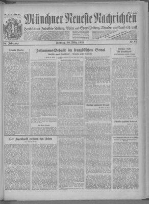 Münchner neueste Nachrichten Montag 30. März 1931