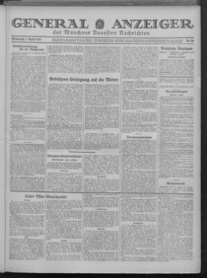 Münchner neueste Nachrichten Mittwoch 1. April 1931