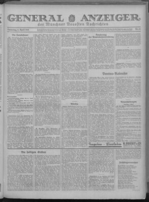 Münchner neueste Nachrichten Samstag 4. April 1931