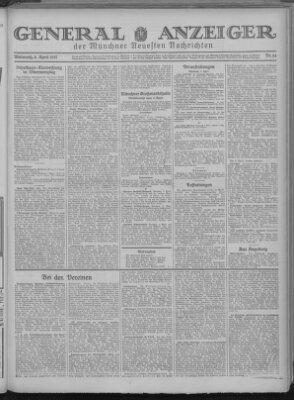 Münchner neueste Nachrichten Mittwoch 8. April 1931
