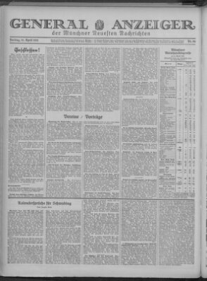 Münchner neueste Nachrichten Freitag 10. April 1931