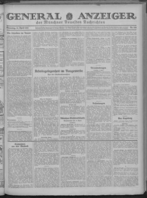 Münchner neueste Nachrichten Dienstag 14. April 1931