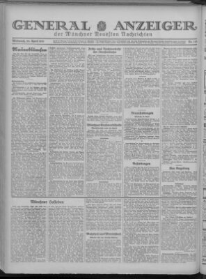 Münchner neueste Nachrichten Mittwoch 29. April 1931