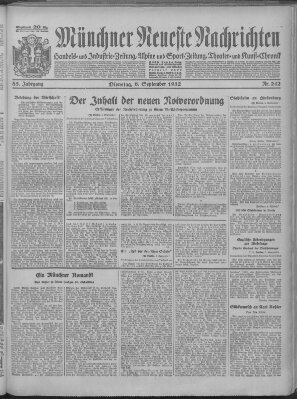 Münchner neueste Nachrichten Dienstag 6. September 1932