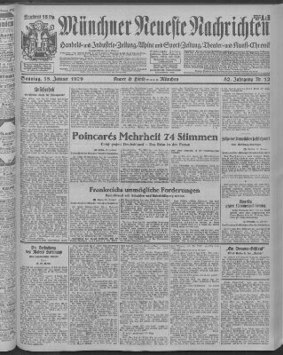 Münchner neueste Nachrichten Sonntag 13. Januar 1929