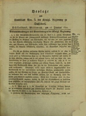 Amtsblatt für den Regierungsbezirk Düsseldorf Mittwoch 23. Januar 1822
