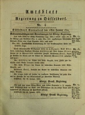 Amtsblatt für den Regierungsbezirk Düsseldorf Samstag 26. Januar 1822